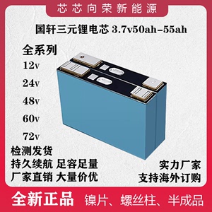 全新国轩三元锂电池3.7v50ah55ah大单体三元铝壳电动车动力电芯