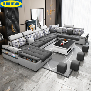 IKEA宜家布艺沙发客厅简约现代2024新款大户型北欧科技布沙发组合
