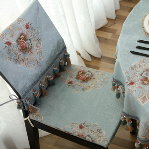 欧式椅垫椅子坐垫套梯形正方形蓝色椅垫椅套套装家用可拆洗海绵