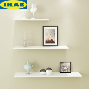 IKEA宜家定制墙上置物架免打孔客厅墙面装饰墙壁挂卧室挂书架一字