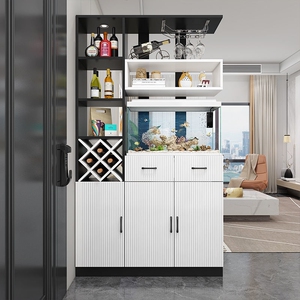 鱼缸鞋柜一体玄关隔断柜一体现代简约进门间厅柜欧式客厅屏风酒柜