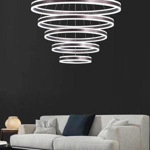 智能圆圈个性LED餐厅灯2022新款吊顶灯现代简约创意大厅客厅吊灯