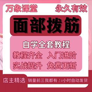 面部拨筋美容手法视频教程全套从入门到精通技巧培训学习在线课程