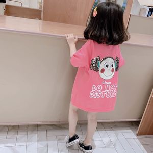 女童T恤裙2024夏装新款韩版洋气宝宝中长款上衣儿童短袖连衣裙