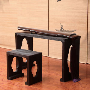 桌烧桐木桌燕尾榫卯实木整板厚度4CM共鸣实木法桌长方圆加大款|