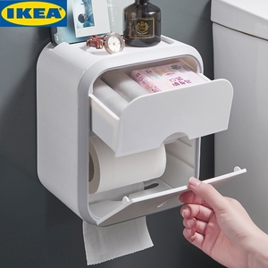 IKEA宜家卫生间纸巾盒壁挂式防水厕纸盒免打孔抽纸盒厕所卫生纸卷