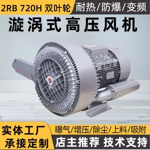 EX防爆型旋涡气泵BT4 CT4负压吸尘风机5.5KW抽气体双叶轮高压风机