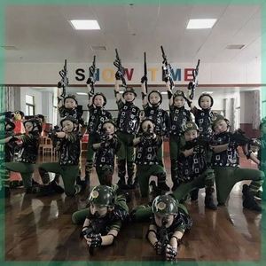 韩系男女童兵娃娃未来保卫者衣服小小兵少儿舞蹈表演服儿童迷彩演