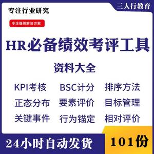 HR十大绩效考评工具KPI绩效考核BSC平衡计分卡排序目标管理法