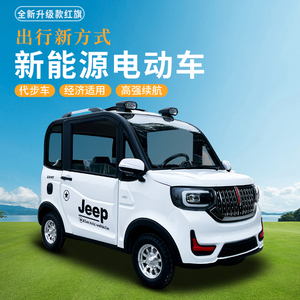 新能源老头乐电动四轮车代步车接送孩子上学带雨棚电瓶四轮电动车