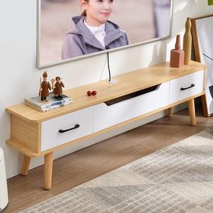 实木板卧室简约现代北欧式电视柜茶几组合简易超窄迷你小户型轻奢