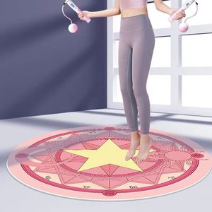 迪卡侬͌跳绳垫网红无绳防滑隔音减震圆形地毯室内静音健身瑜伽垫