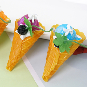 仿真迷你冰激淋模型假冰激凌甜品蛋筒食物样品蛋糕装饰模具