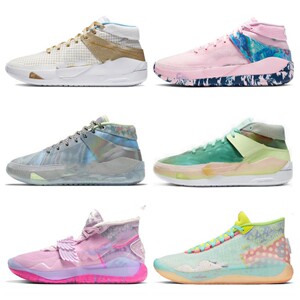 杜兰特13代黑白金主队全明星kd12骚粉糖果白灰绿男子实战篮球鞋