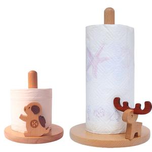 厨房纸巾巾架挂架子实木创意卷筒纸座桌面立式免打孔吸油纸盒厕所