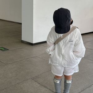 巴­拉巴­拉森系韩国ins儿童立领防晒外套男童夏装套装3女童速干皮