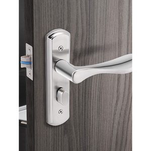 卫生间门锁无钥匙洗手间厕所浴室玻璃通用型铝钛镁合金门把手家用