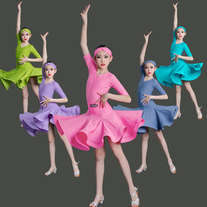 女童拉丁舞蹈标准比赛服春夏新款少儿考级专业比赛服装