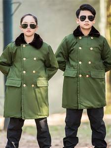 儿童军棉绿大衣男童女童加厚保暖小孩老式东北军棉袄童装棉服外套