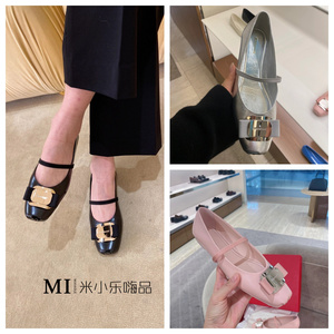 代购ferragamo/菲拉格慕芭蕾风鞋子平底一字带蝴蝶结单鞋凉鞋女鞋
