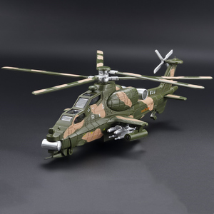 包邮武直十武装直升机合金小飞机模型积木儿童玩具回力声光男孩