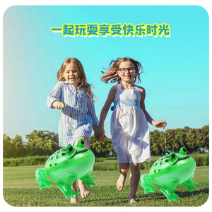 网红青蛙充气青蛙发光蛤蟆青蛙崽充气儿童玩具迷你手提闪光小青蛙