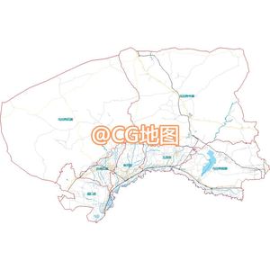 内蒙古 巴彦淖尔市 矢量地图电子版shp/mpk/ai/pdf gis地图包png