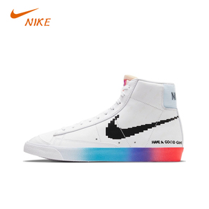 耐克男鞋Nike Blazer Mid 77开拓者电玩像素镭射反光高帮板鞋女鞋