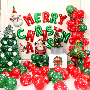 圣诞橱窗装饰派对拍照道具玩具汽球雪花造型卡通铝膜气球大雪花片