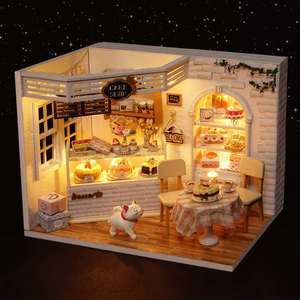蛋糕店小屋面包奶茶甜品店模型迷你房子玩具屋手工组装小店铺