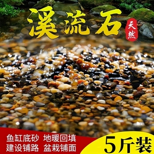 天然鹅卵石原生溪流石小石子鱼缸造景河沙溪流砂花盆装饰过滤豆石