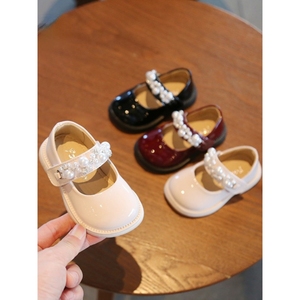 基诺浦2024新款宝宝鞋子公主鞋女童单鞋小皮鞋婴儿鞋软底学步鞋