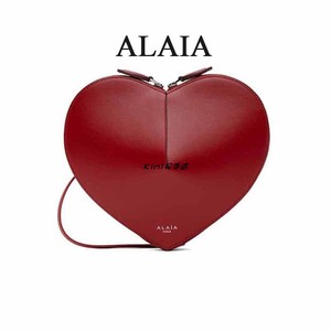 代购 ALAIA阿莱亚立体皮革心形包包水钻铆钉饰单肩包斜挎女士包包