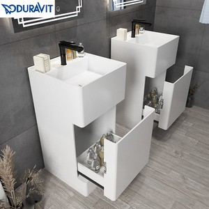 杜拉维特立柱盆一体落地式人造石日式小洗手盆阳台定制小户型卫生