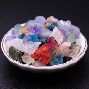 新疆西藏包邮如鸿天然水晶原石矿石鱼缸石儿童宝石淘沙造景彩色石