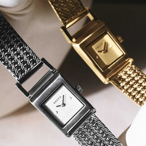 代购BREDA新款Revel复古方形小表盘编织表带简约时尚女表石英手表
