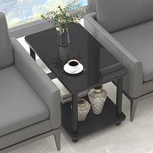 沙发中间小茶几小方桌办公室接待室专用小边几小茶台钢化玻璃边桌