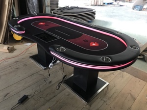LED灯德州扑克桌百家乐桌尺寸随意专业制造