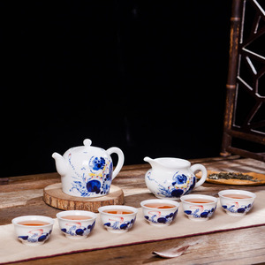 景德镇陶瓷手绘功夫茶具 茶壶公道茶杯品茗杯手工整套父亲节礼物