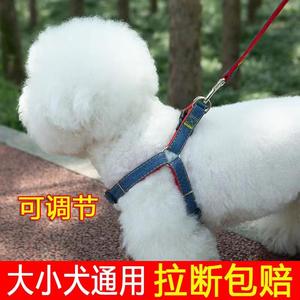 狗狗牵91517引绳大型小型狗链子狗项圈泰迪毛遛狗绳子宠物犬用金