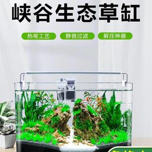 养虾专用缸真水草鱼缸水族箱小型客厅办公室桌面家用生态草缸装饰