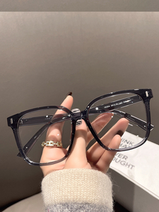 帕莎官方正品牌粗框清冷感透明白大脸镜框防蓝光平光镜男素颜眼镜