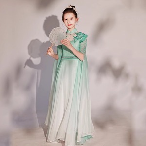 2024新款儿童礼服高端女童弹古筝演出服合唱表演服装中国风主持人