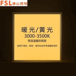 佛山照明集成吊顶600x600led平板灯中性光暖光595x595LED铝扣板石