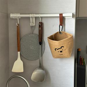 日本牛皮纸袋可水洗ins厨房家用挂袋冰箱收纳袋防水纸加厚置物袋