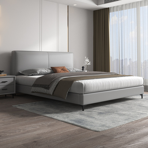 ik66e66a宜家豆腐块皮床真皮床 1.8米简约现代双人床软包主卧室