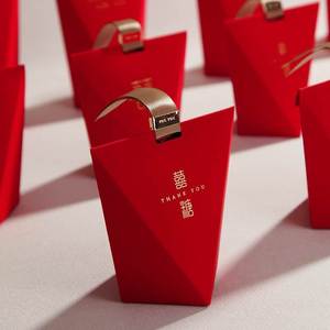 2023新款结婚喜糖盒子创意红色婚礼中国风高级感新中式喜糖果袋