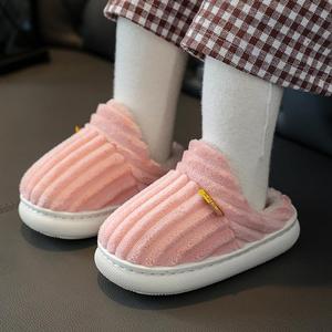 回力室儿童棉拖鞋毛男女童家用秋季冬外穿内家居防滑包跟保暖宝22