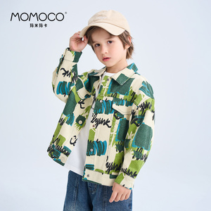 MOMOCO/玛米玛卡男童牛仔衬衫2024春季新款百搭儿童休闲潮流外套