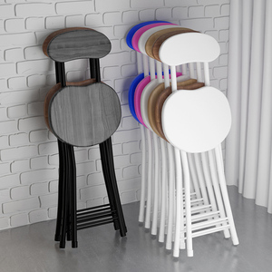 宜家IKEA北欧餐椅现代简约家用可折叠靠背圆凳子网红书桌椅铁艺